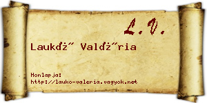 Laukó Valéria névjegykártya